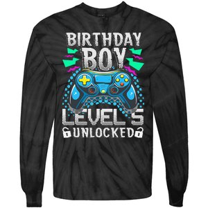 Birthday Level 5 Unlocked Gamer 5th Birthday Gift Tie-Dye Long Sleeve Shirt