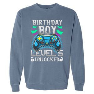 Birthday Level 5 Unlocked Gamer 5th Birthday Gift Garment-Dyed Sweatshirt