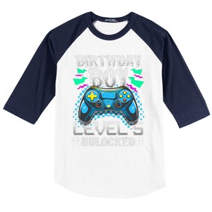 Birthday Level 5 Unlocked Gamer 5th Birthday Gift Baseball Sleeve Shirt