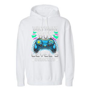 Birthday Level 5 Unlocked Gamer 5th Birthday Gift Garment-Dyed Fleece Hoodie