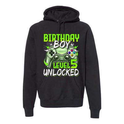 Birthday Level 5 Unlocked Video Gamer Birthday Premium Hoodie