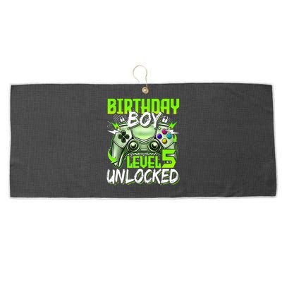 Birthday Level 5 Unlocked Video Gamer Birthday Large Microfiber Waffle Golf Towel