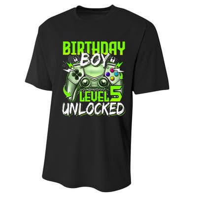 Birthday Level 5 Unlocked Video Gamer Birthday Performance Sprint T-Shirt