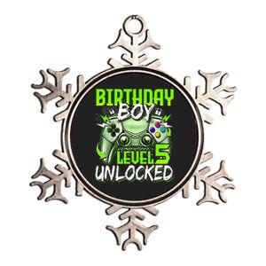 Birthday Level 5 Unlocked Video Gamer Birthday Metallic Star Ornament