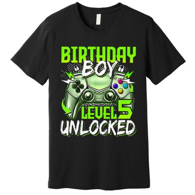 Birthday Level 5 Unlocked Video Gamer Birthday Premium T-Shirt