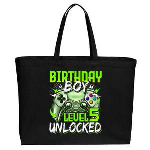 Birthday Level 5 Unlocked Video Gamer Birthday Cotton Canvas Jumbo Tote