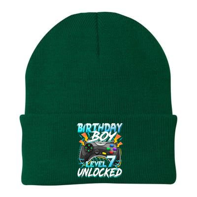 Birthday Level 7 Unlocked Video Game Birthday Party Knit Cap Winter Beanie