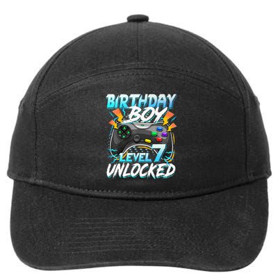 Birthday Level 7 Unlocked Video Game Birthday Party 7-Panel Snapback Hat