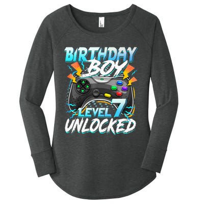 Birthday Level 7 Unlocked Video Game Birthday Party Women's Perfect Tri Tunic Long Sleeve Shirt