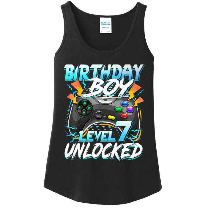 Birthday Level 7 Unlocked Video Game Birthday Party Ladies Essential Tank