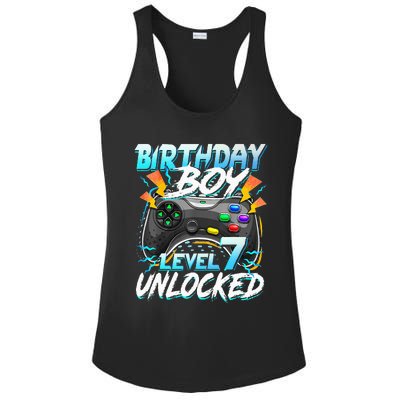 Birthday Level 7 Unlocked Video Game Birthday Party Ladies PosiCharge Competitor Racerback Tank