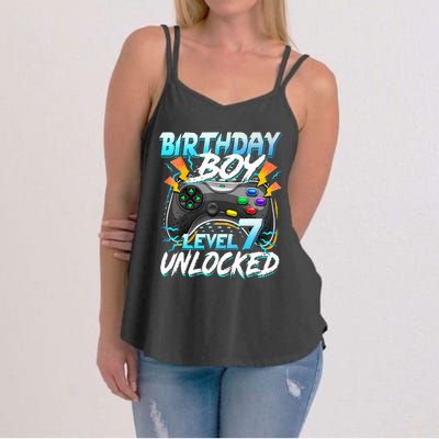 Birthday Level 7 Unlocked Video Game Birthday Party Women's Strappy Tank