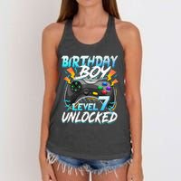 Birthday Level 7 Unlocked Video Game Birthday Party Women's Knotted Racerback Tank