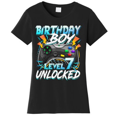 Birthday Level 7 Unlocked Video Game Birthday Party Women's T-Shirt