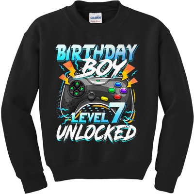 Birthday Level 7 Unlocked Video Game Birthday Party Kids Sweatshirt