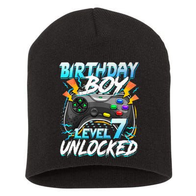 Birthday Level 7 Unlocked Video Game Birthday Party Short Acrylic Beanie