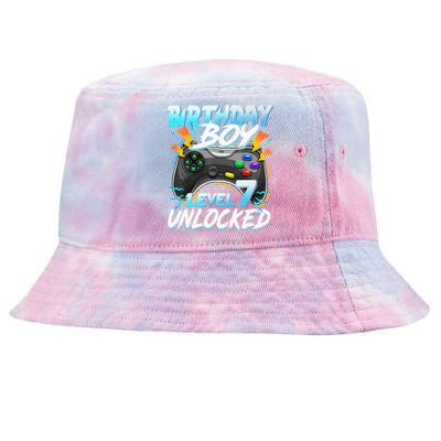 Birthday Level 7 Unlocked Video Game Birthday Party Tie-Dyed Bucket Hat