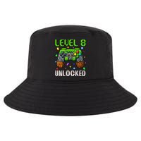 Birthday Level 8 Unlocked 8th Birthday Game Pixel Gift Cool Comfort Performance Bucket Hat