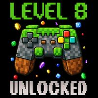 Birthday Level 8 Unlocked 8th Birthday Game Pixel Gift Impact Tech Backpack