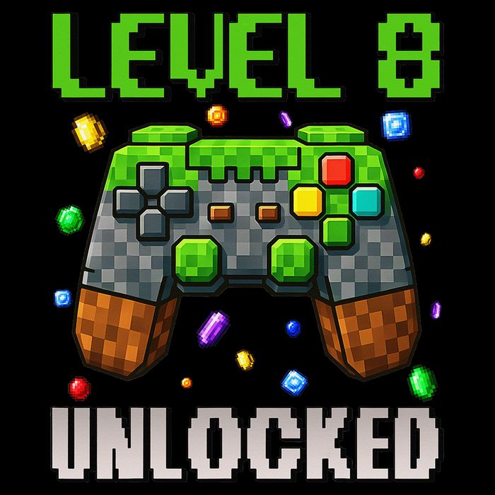 Birthday Level 8 Unlocked 8th Birthday Game Pixel Gift Impact Tech Backpack