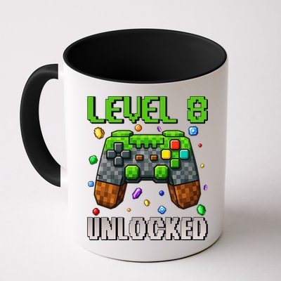Birthday Level 8 Unlocked 8th Birthday Game Pixel Gift Mug