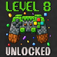 Birthday Level 8 Unlocked 8th Birthday Game Pixel Gift Beanie