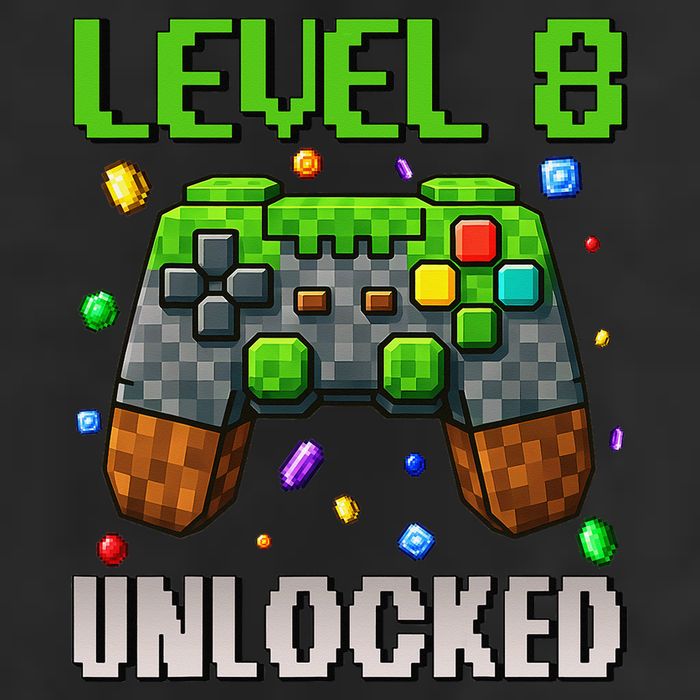 Birthday Level 8 Unlocked 8th Birthday Game Pixel Gift Beanie