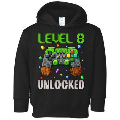 Birthday Level 8 Unlocked 8th Birthday Game Pixel Gift Toddler Hoodie