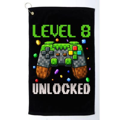Birthday Level 8 Unlocked 8th Birthday Game Pixel Gift Golf Towel