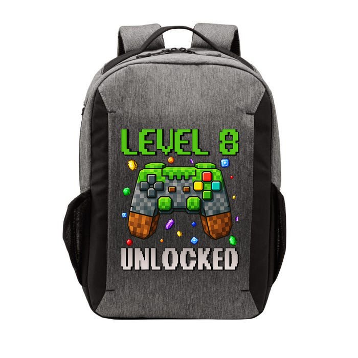 Birthday Level 8 Unlocked 8th Birthday Game Pixel Gift Vector Backpack