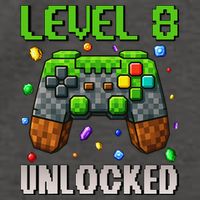 Birthday Level 8 Unlocked 8th Birthday Game Pixel Gift Vector Backpack