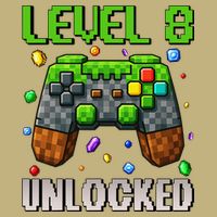 Birthday Level 8 Unlocked 8th Birthday Game Pixel Gift Cooling Performance Crew T-Shirt