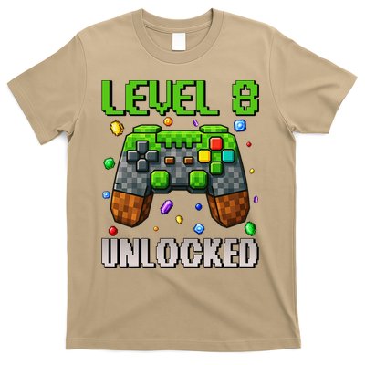 Birthday Level 8 Unlocked 8th Birthday Game Pixel Gift T-Shirt