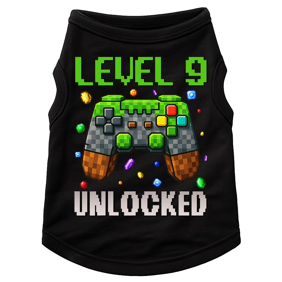 Birthday Level 9 Unlocked 9th Birthday Game Pixel Gift Doggie Tank