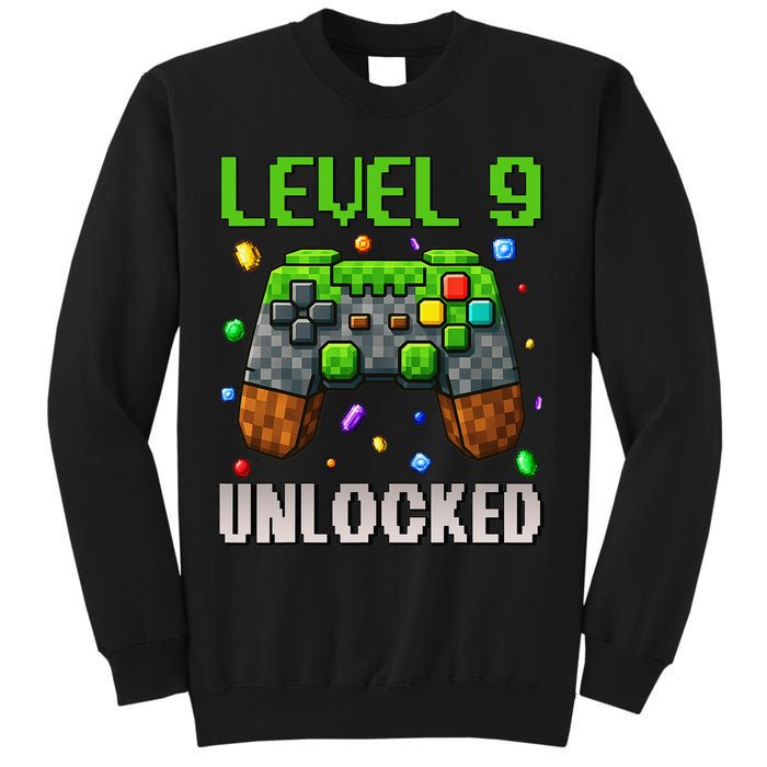 Birthday Level 9 Unlocked 9th Birthday Game Pixel Gift Sweatshirt
