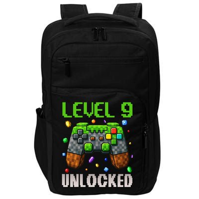 Birthday Level 9 Unlocked 9th Birthday Game Pixel Gift Impact Tech Backpack