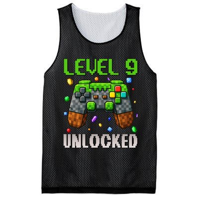 Birthday Level 9 Unlocked 9th Birthday Game Pixel Gift Mesh Reversible Basketball Jersey Tank