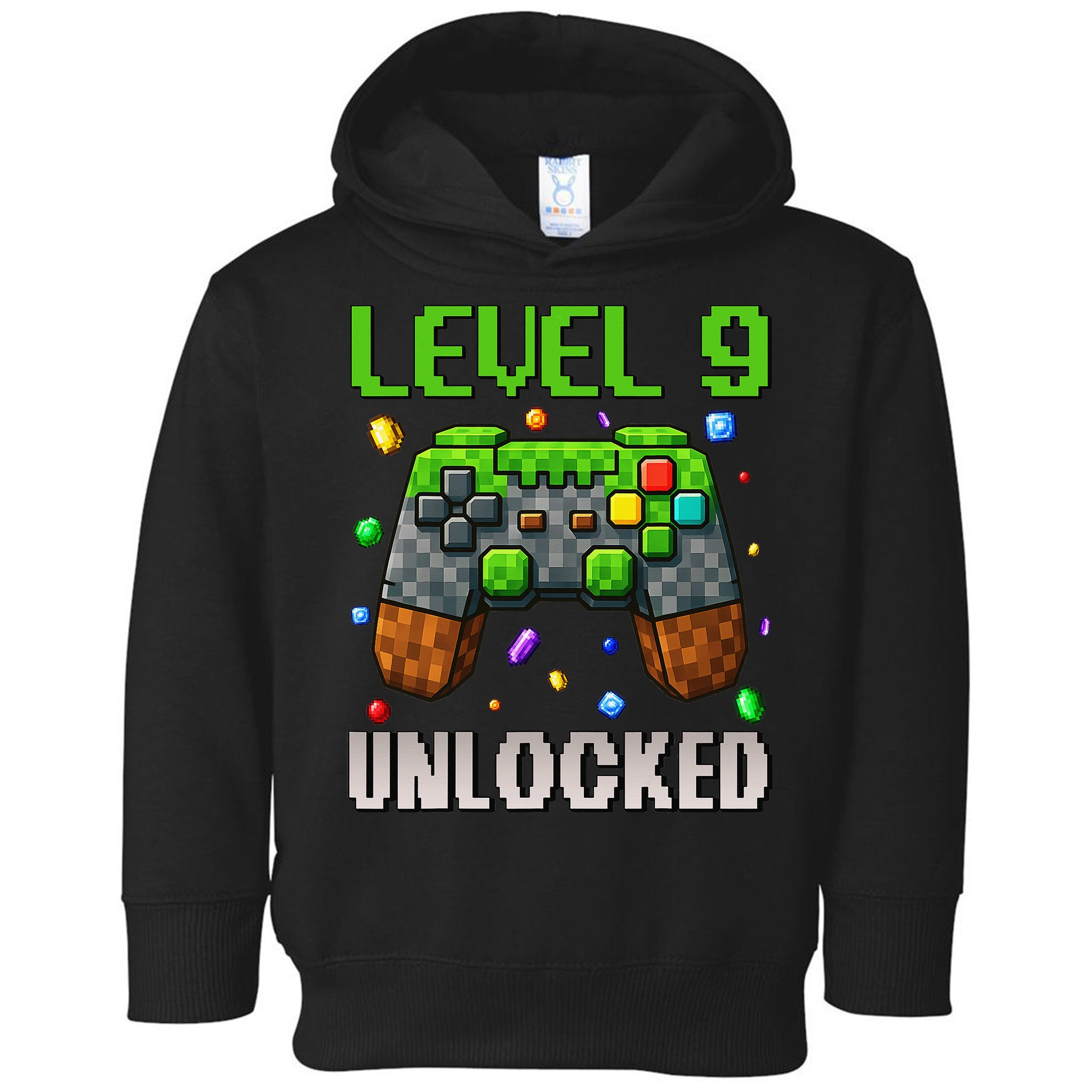 Birthday Level 9 Unlocked 9th Birthday Game Pixel Gift Toddler Hoodie