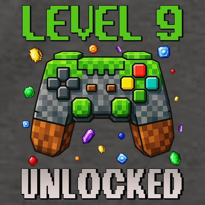 Birthday Level 9 Unlocked 9th Birthday Game Pixel Gift Vector Backpack