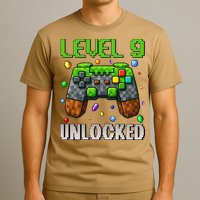 Birthday Level 9 Unlocked 9th Birthday Game Pixel Gift T-Shirt