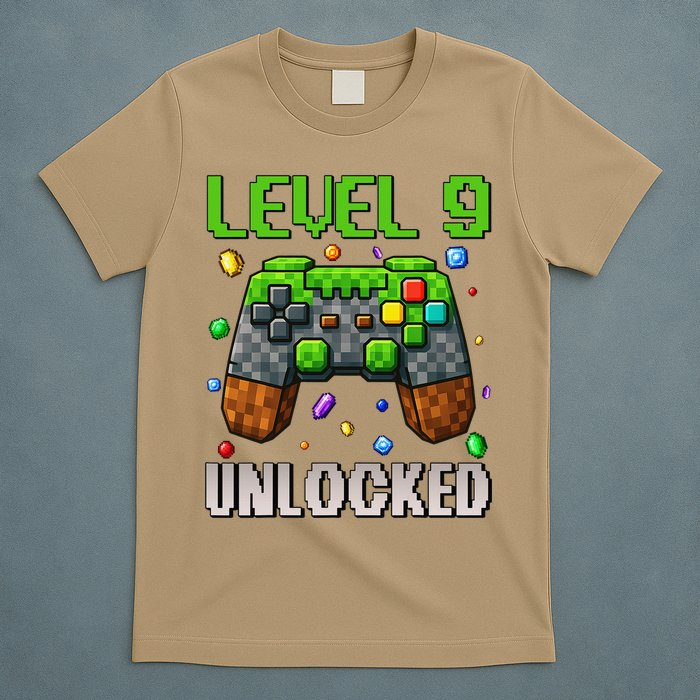 Birthday Level 9 Unlocked 9th Birthday Game Pixel Gift T-Shirt