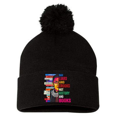 Ban Liars And Crooks Not History And Books Pom Pom 12in Knit Beanie