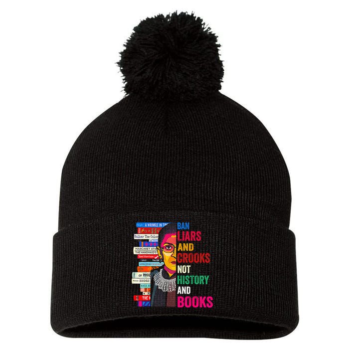 Ban Liars And Crooks Not History And Books Pom Pom 12in Knit Beanie