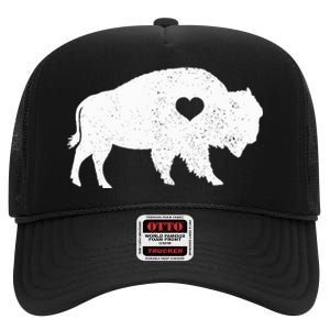 Bison Lover American Buffalo National Park Souvenir High Crown Mesh Back Trucker Hat