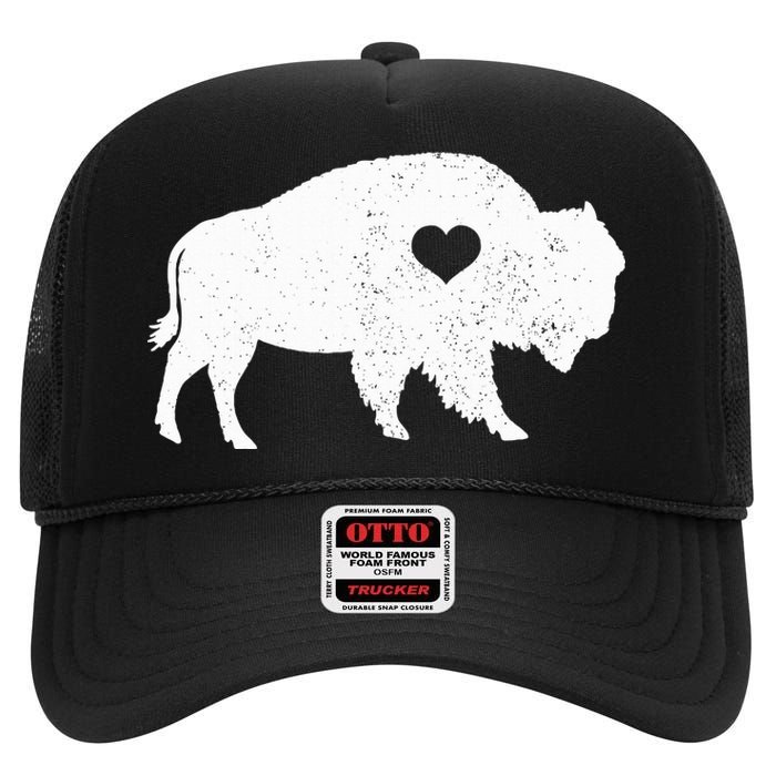 Bison Lover American Buffalo National Park Souvenir High Crown Mesh Back Trucker Hat