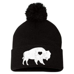 Bison Lover American Buffalo National Park Souvenir Pom Pom 12in Knit Beanie