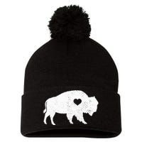 Bison Lover American Buffalo National Park Souvenir Pom Pom 12in Knit Beanie