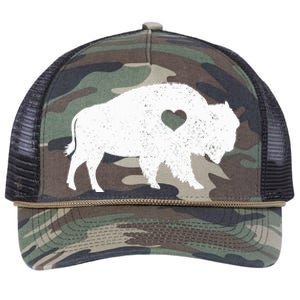 Bison Lover American Buffalo National Park Souvenir Retro Rope Trucker Hat Cap