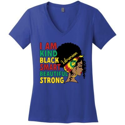 Black Librarian African American Library Worker Meaningful Gift Women's V-Neck T-Shirt