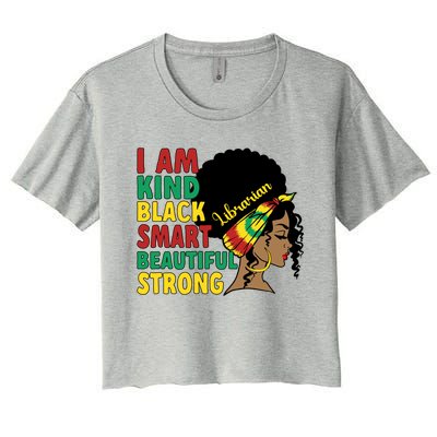 Black Librarian African American Library Worker Meaningful Gift Women's Crop Top Tee